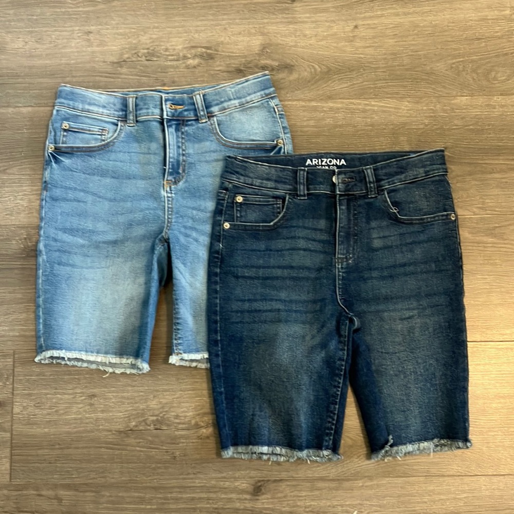 2 pairs of blue jean shorts for kids